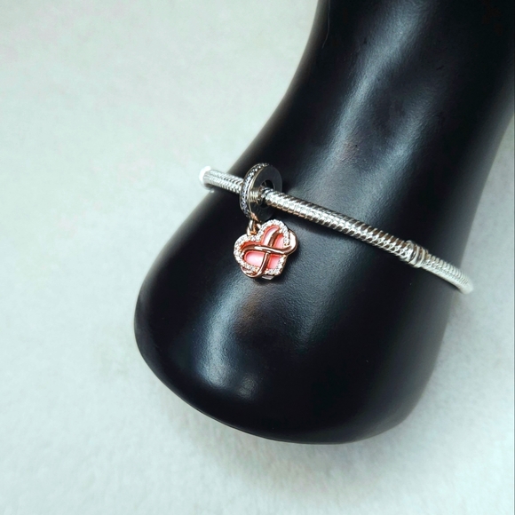 Genuine S925 Sterling Silver Sparkle Infinity Heart Pandora Moments Style Charm - Picture 14 of 16